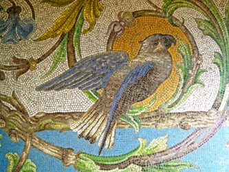 (Detail) Tiled Floor Depicting a Parrot, Sintra, Portugal c.1908